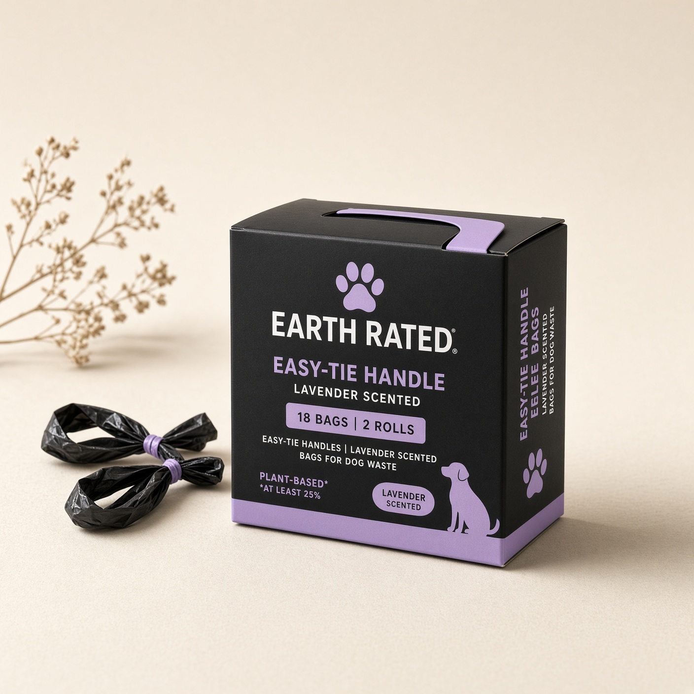 Earth Rated easy-tie handle dog waste bags